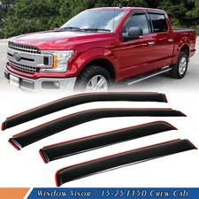 For 2015-2025 Ford F-150 Crew Cab In-Channel Window Visors Rain Guards Deflector