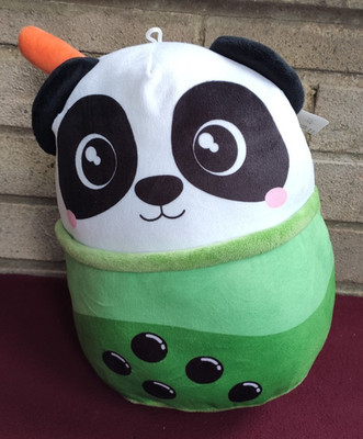 Panda Bubble Tea Stofftier Plüschtier - Stofftier grün - nagelneu mit Etikett