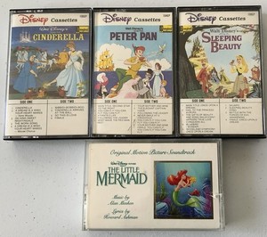 Disney’s Cassette Lot 4 Sleeping Beauty,Peter Pan,Cinderella & Little Mermaid