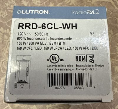 Lutron RRD-6CL-WH Radio Ra2 RadioRA RA Dimmer NEW RRD6CLWH