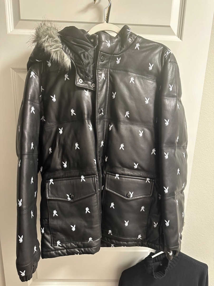 Supreme Playboy Leather Puffer Jacket | eBay