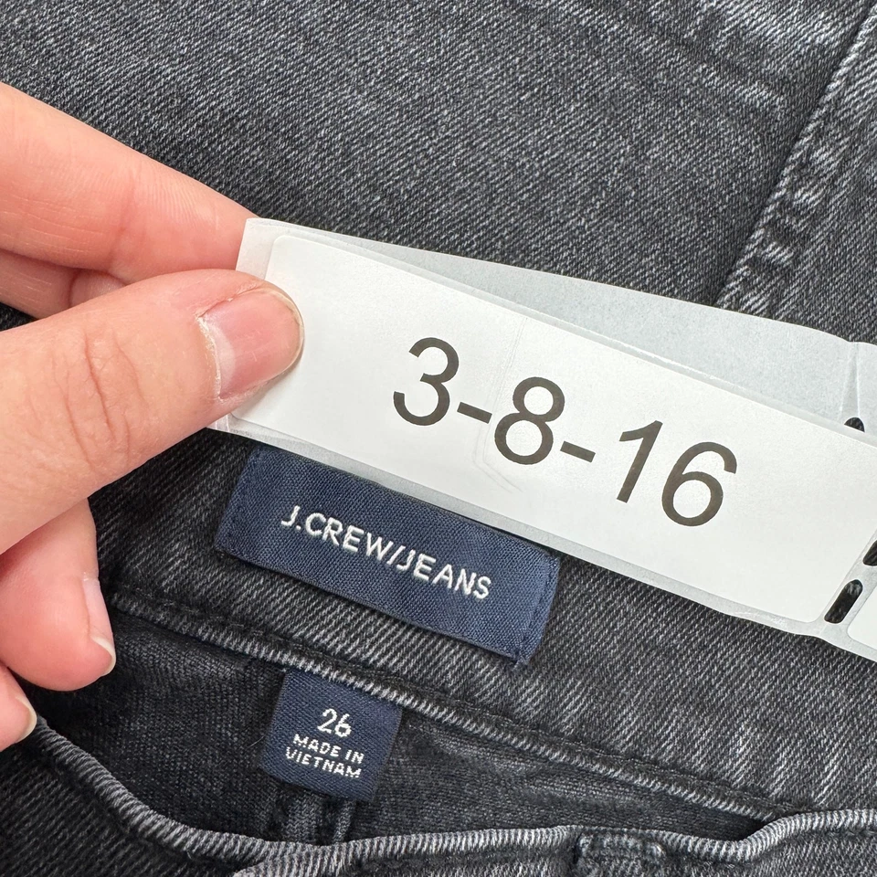 Falda J.Crew Mujer 26 Negra Denim Dobladillo Crudo Lápiz Mini Algodón Foto 4 de 4