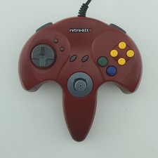 Retro-Bit Wired Gaming Controller Burgundy for Nintendo N64