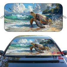 Car Windshield Sun Shade Nature Marine Life 59"L x 31.5"W Beach Sea Turtle