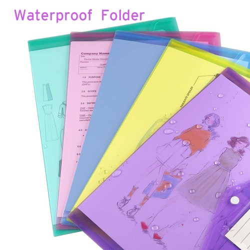 Sooez 12 Pack Folders Plastic Envelopes with Snap 10 Pack, Multicolored - Picture 2 of 8