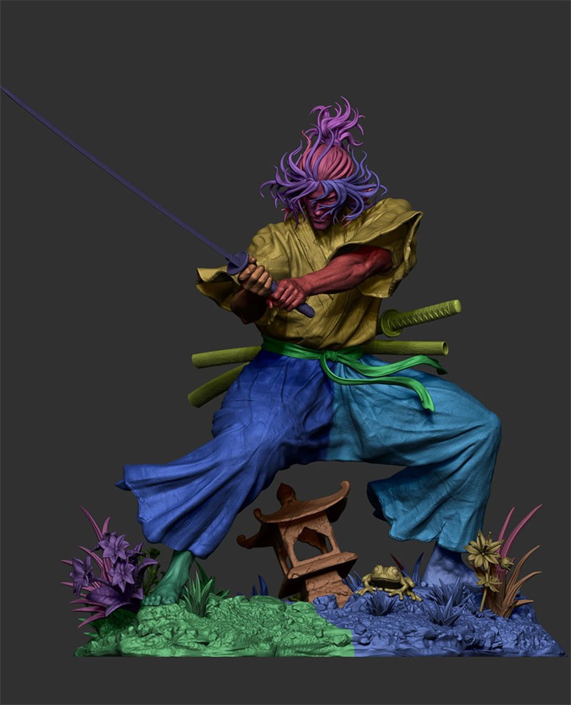 1/4 44cm Miyamoto Musashi 3D print figure Model Kit Unpainted