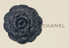 Chanel Camellia Flower - converted to brooch/pin - Black & Gold Specks - As-Is