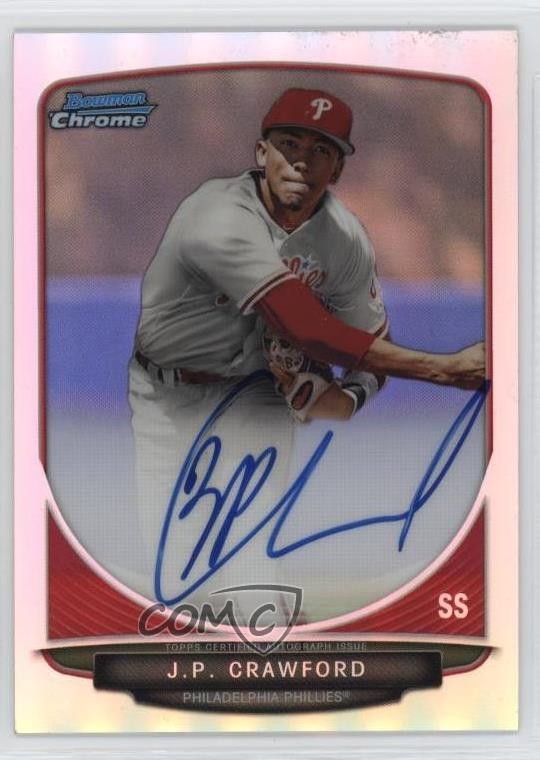 2013 Bowman Draft Chrome Prospect Auto Refractor JP Crawford #BCA-JC Auto 3d5