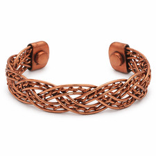 Braided Copper Magnetic Cuff Bracelet Adjustable Unisex Healing Jewelry