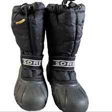 Sorel Snow Commander Waterproof Black Winter Boots Youth Kids Size 4