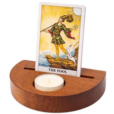 Wooden Tarot Card Holder Stand Display, Cute Witchy Moon Desk Decor for...