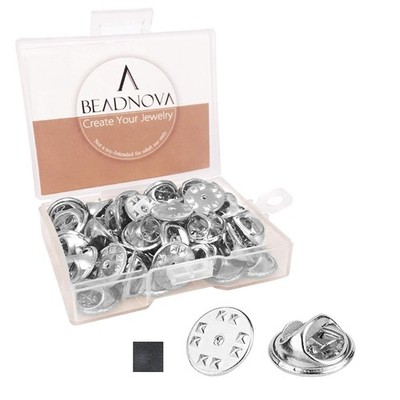 BEADNOVA 50PCS Butterfly Clutch Metal Pin Backs Backings for Lapel 50pcs