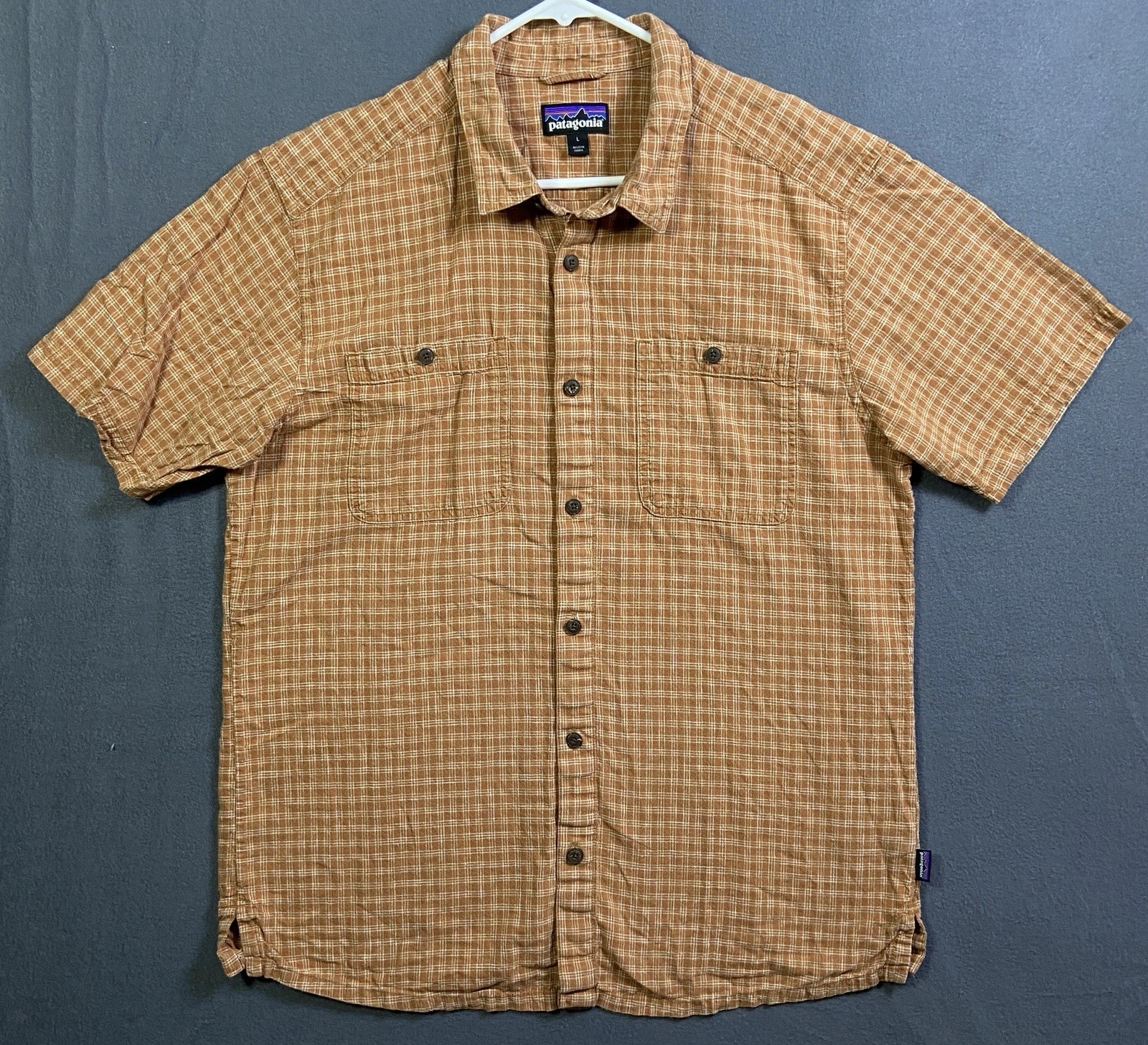 Patagonia Shirt Mens Large Hemp Organic Back Step Shirt Outdoors Hiking Gorpcore