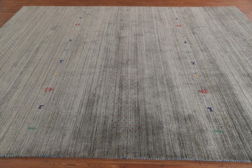 Eye-catching Gabbeh Area Rug Green Handmade Wool 8x10 ft - Picture 14 of 21