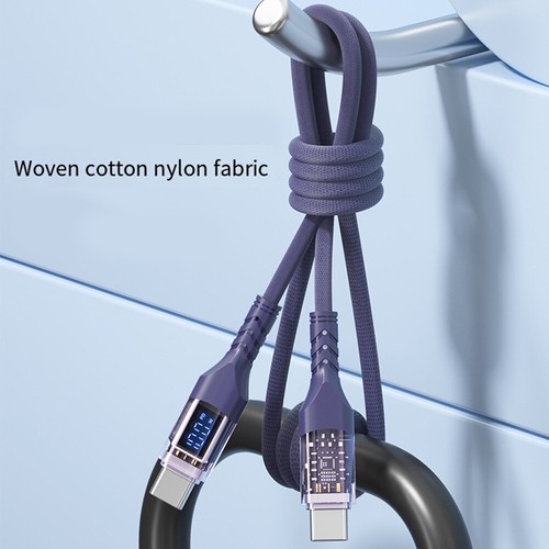 USB C to USB C Cable 100W PD Fast Charging Cord Type-C Charger with LED Display - Picture 8 of 13
