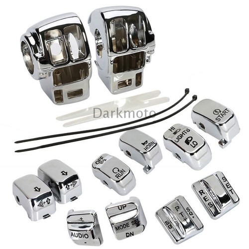Chrome Switch Housing Cover 10Pcs Caps For Electra Glide Classic Screamin Eagle - Foto 12 di 12