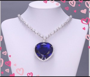 Titanic Necklace Heart Of The Ocean Necklace & Hamper & Perfume Blue Stone CZ | eBay