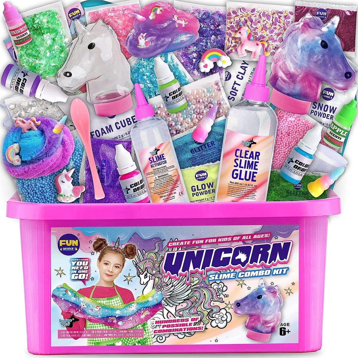 Fluffy Unicorn Slime Kit for Girls, FunKidz Cloud Gift Ages 6+