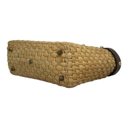 Vintage 60er 70er JOHN ROMAIN Woven Straw Leather Satchel Bag Handtasche Handmade - Bild 16 von 22