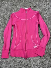 The North Face Women Full Zip Up Track Jacket Long Sleeve Mock Neck Pink XS