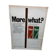 1976 More Cigarettes Original Print Ad Vintage