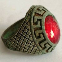 Extremely Ancient Medieval VINTAGE Silvered Ring Quality With Nice Stone Inserts