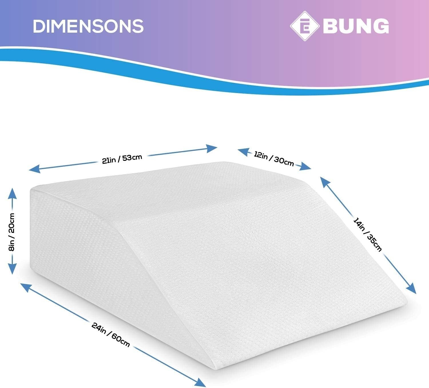 Ergonomic Memory Foam Leg Elevation Pillow - 24" Wedge for Relief & Recovery