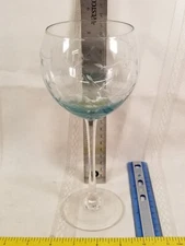 Lenox Heather Blue Hue Balloon Wine Glass Etched Vine 9"