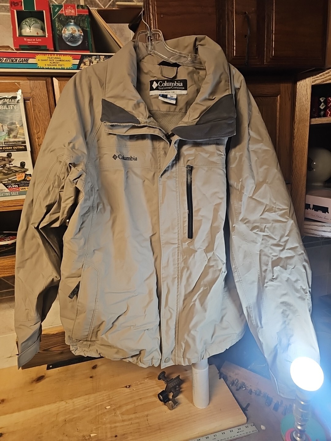 Columbia Omni-Tech Waterproof Windproof Men's XL Interchange Jacket in Tan