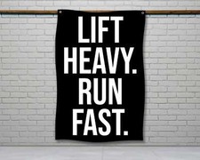 Lift Heavy Flag - Gym Motivation Wall Art for Home or Garage Gym