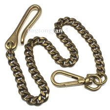 Solid Brass Vintage Wallet Bag Chains Brass Fob Pants Chain Key Chain Key Holder