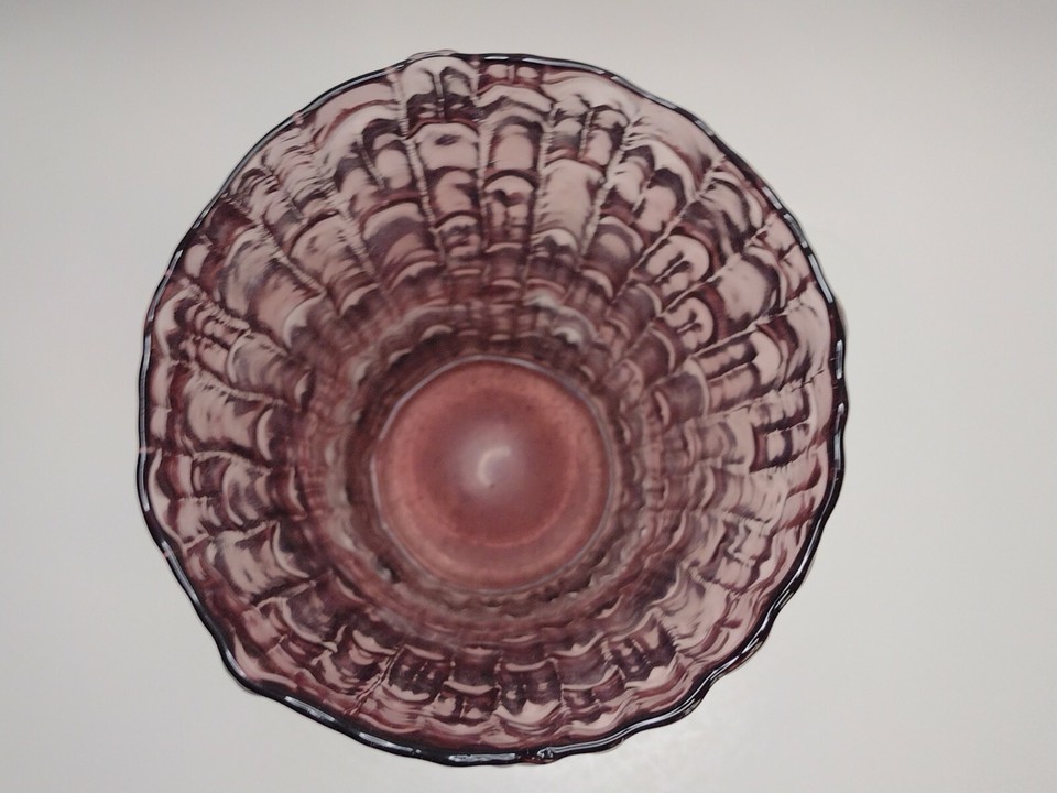 Vintage UCAGCO Purple Amethyst Drip Pattern MCM Hand Blown Vase Made