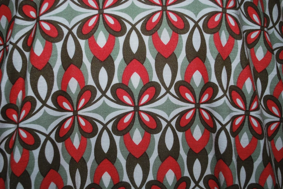 Tela Jersey Tejida Modal Tencel Ecológica Hermosa Geométrica Floral Coral Foto 2 de 4