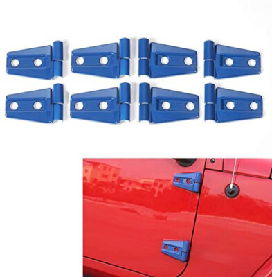 Blue Exterior Door Hinge Cover Protector Trim Kit For Jeep Wrangler JK JKU 07-17