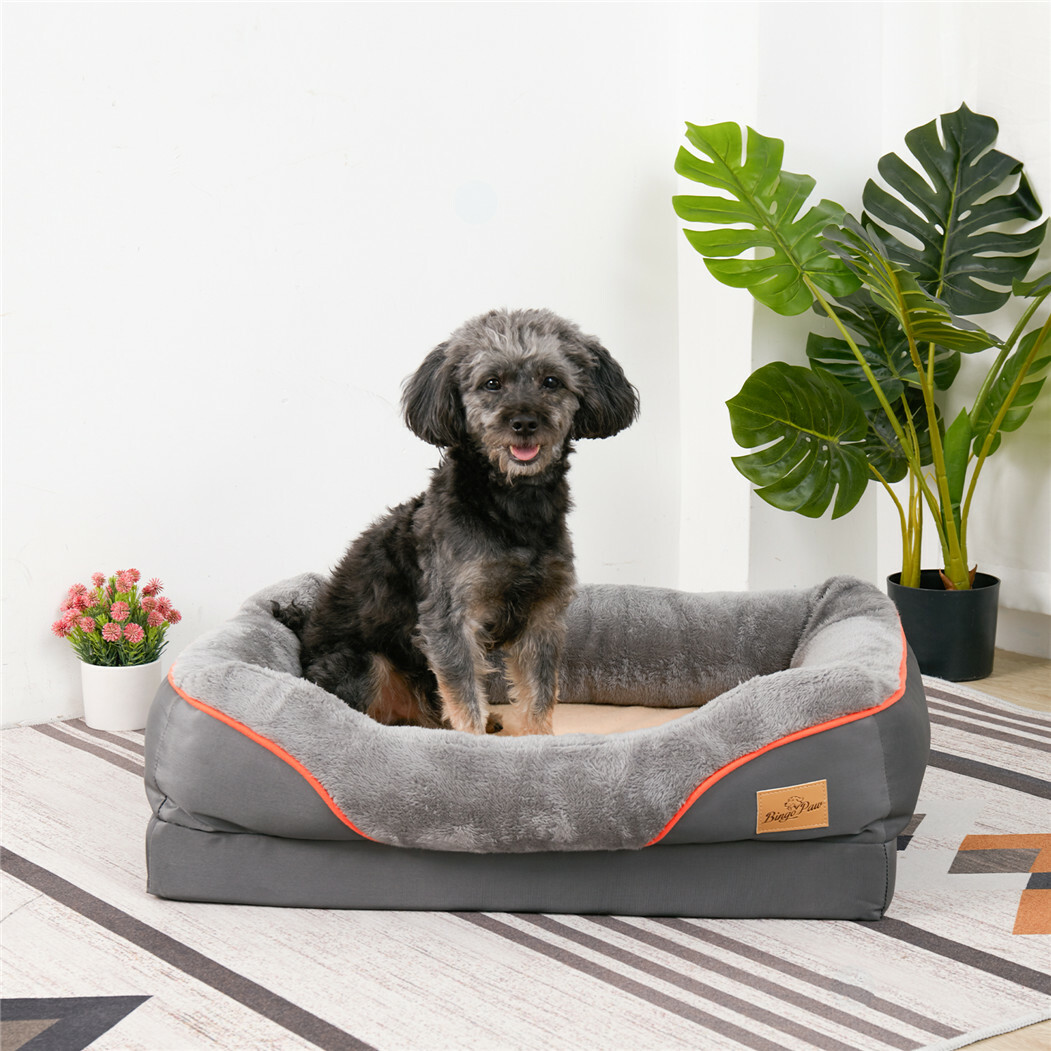 Orthopedic Dog Bed Lounge Sofa XLarge Thicken Foam Faux Fur Waterproof Mattress eBay