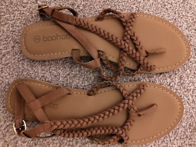 Boohoo Flat Brown Sandals UK