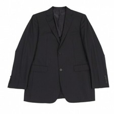 Burberry Black Label Wool Stripe Woven Tailored Jacket Dark Navy Size 42L