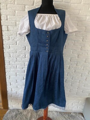 Stockerpoint Tyrol Dirndl Oktoberfest blue dress Size 42-44 and blouse