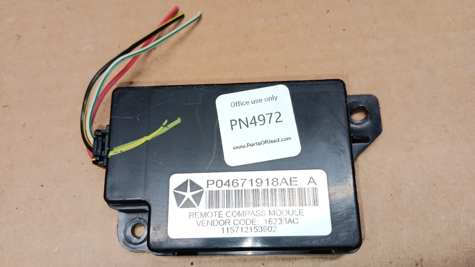 2007-2010 JEEP WRANGLER JK JKU COMPASS MODULE 04671918 bússola chave remota ssb3 - Imagem 2 de 3