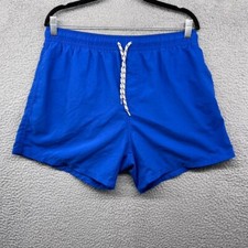 ASOS Mens Swim Shorts Blue Elastic Waist Drawstring Pull On Polyester Size XL