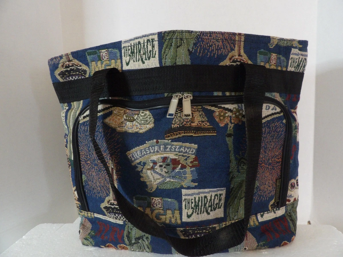 Bovano USA Las Vegas Large Travel Bag Luggage Canvas Tapestry Tote Pocket Zipper