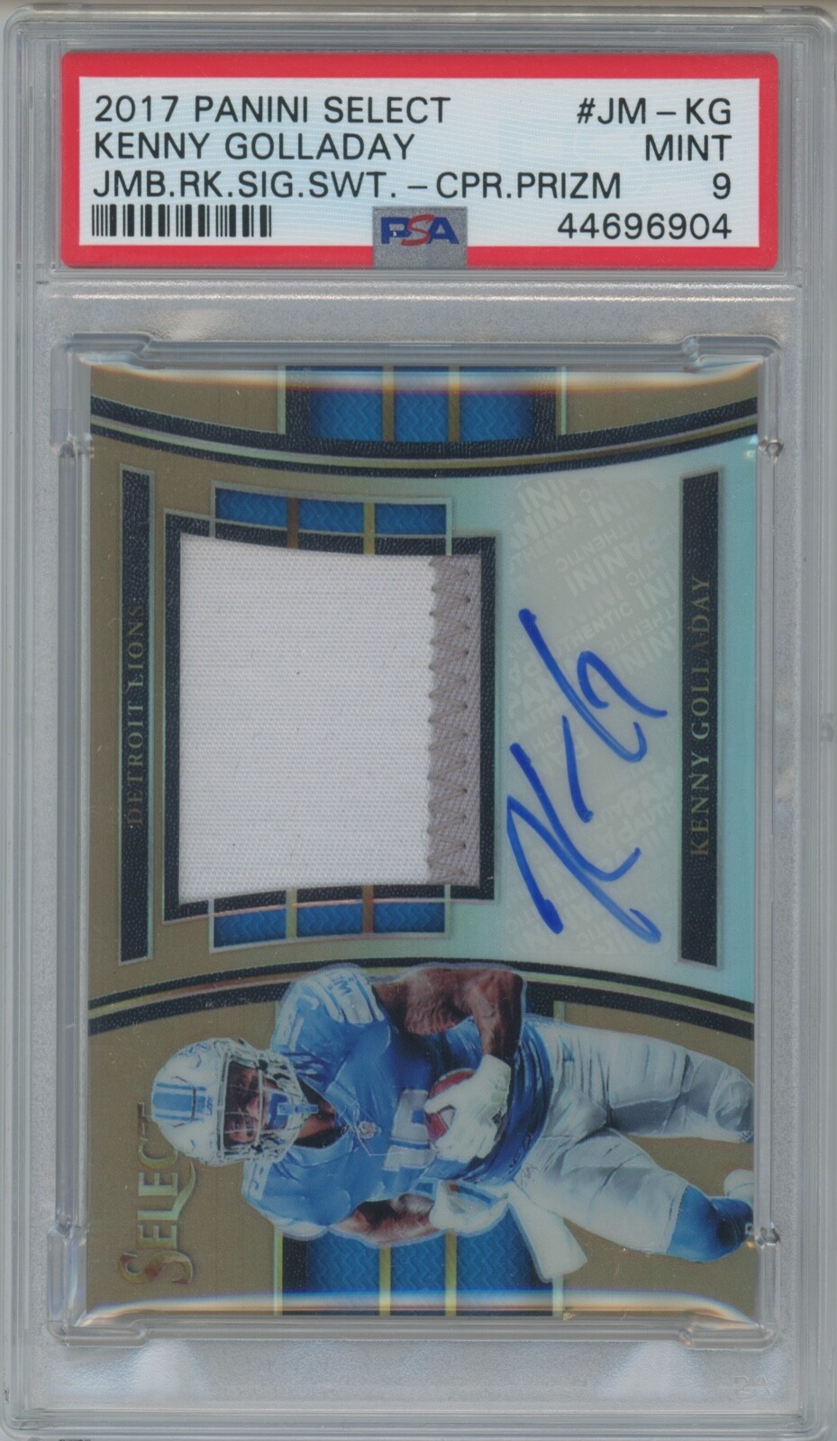 Kenny Golladay Panini Select Jumbo Rookie Signature Swatch Prizm #JMKG Copper Prizm