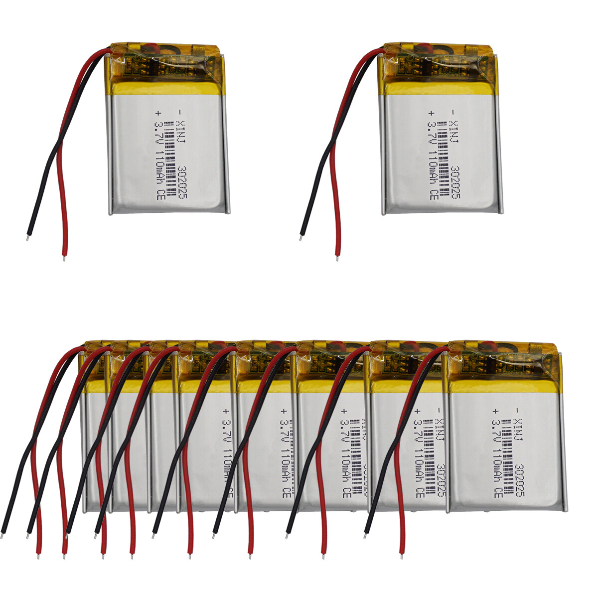 10pcs 3.7V 0.407Wh 110mAh Li-polymer Rechargeable Li Battery Li-ion 302025