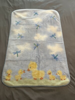 CARTERS Mama DUCK Ducklings DRAGONFLY BABY BLANKET LUXE PLUSH FLEECE Blue 