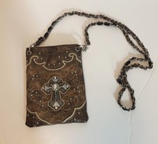 Renaissance, D D, Medieval Pouch, Bag of Holding, Purse w/cross 8"x6" brown
