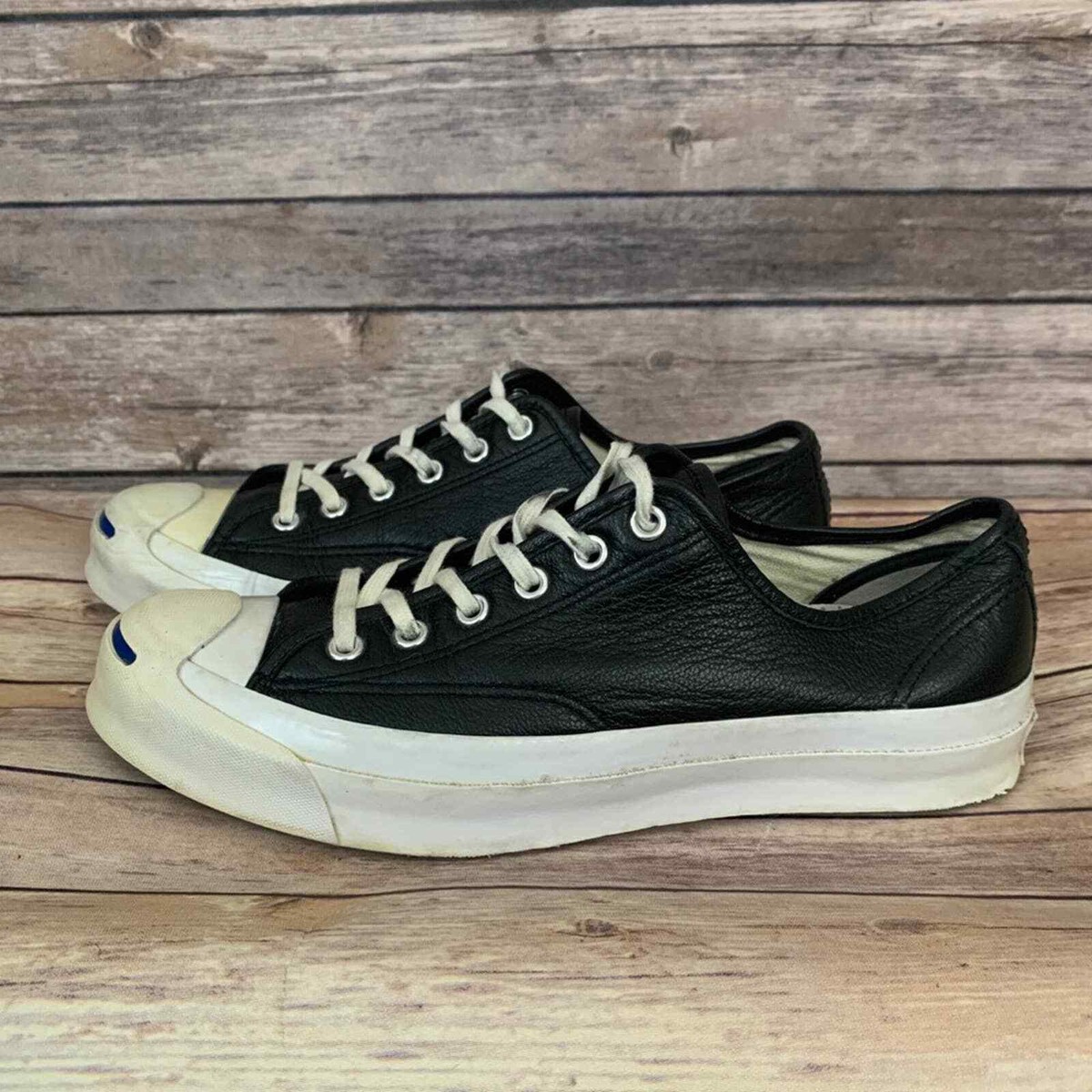 【希少】CONVERSE JACK PURCELL Converse JACK PURCELL Black Leather SIZE 6.5 Women's~5 Men's EUC