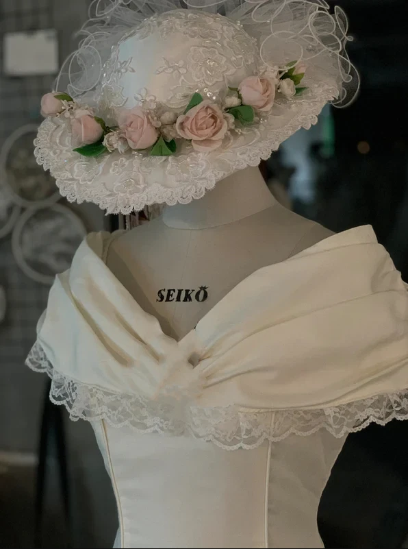 Vestidos de noiva vintage princesa cetim renda babados country década de 1950 vestidos de noiva - Imagem 4 de 4