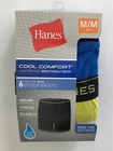 Hanes BOYS Tagless Boxer Briefs Stretch Cooling Mesh 6 Pair Black Grey Blue Sz M