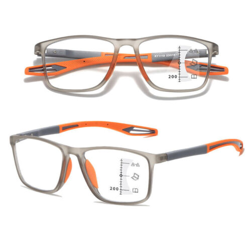 Mens+Women TR90 Progressive Multifocus Reading Glasses Sports Square Readers - Picture 5 of 21