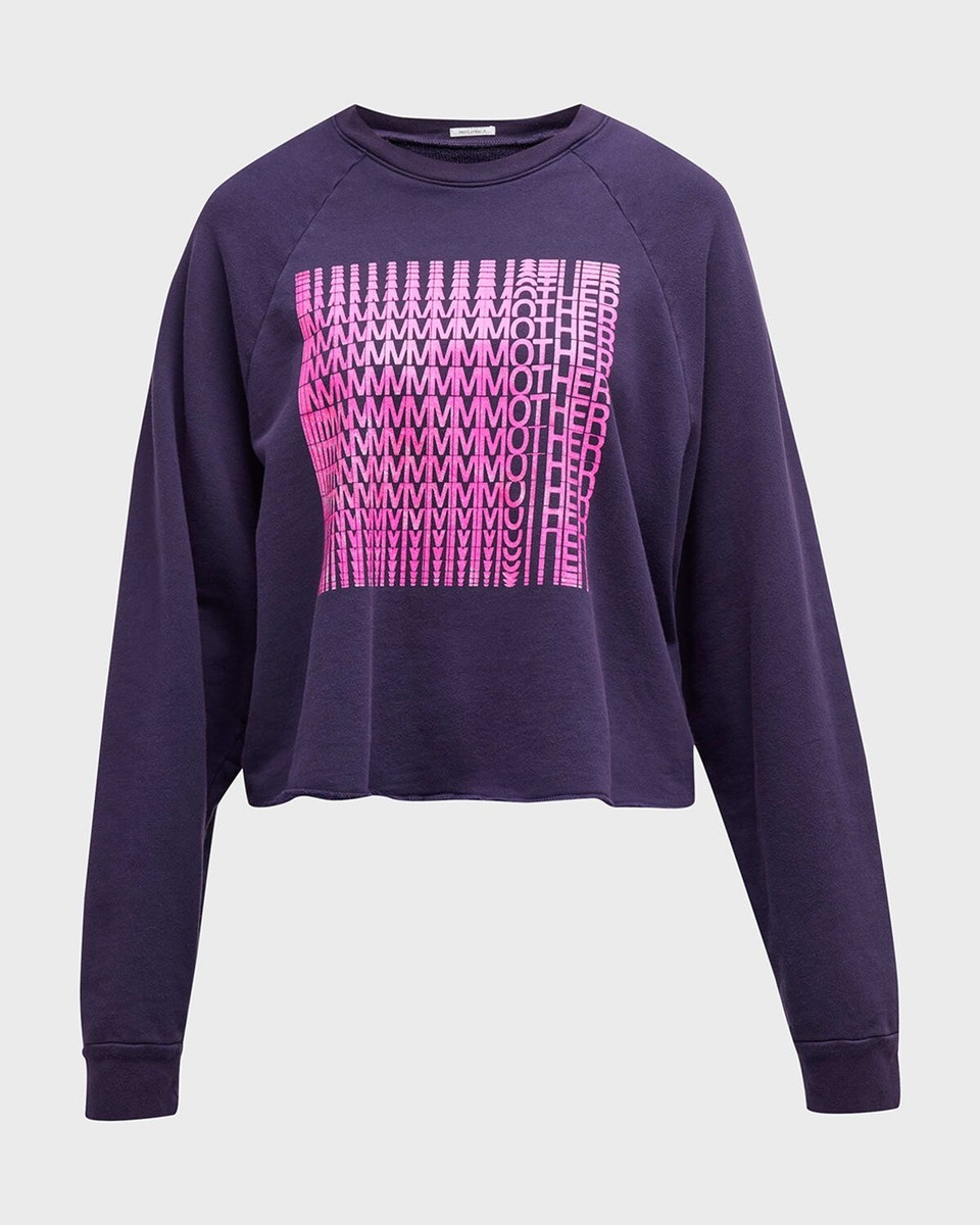MOTHER The Boost Crop Cut-Off Tee Glitch Mother Sweatshirt